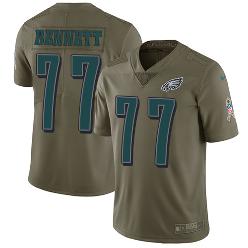 Nike Eagles #77 Michael Bennett Olive Men's Stitched NFL Limited Salute To Service Jersey